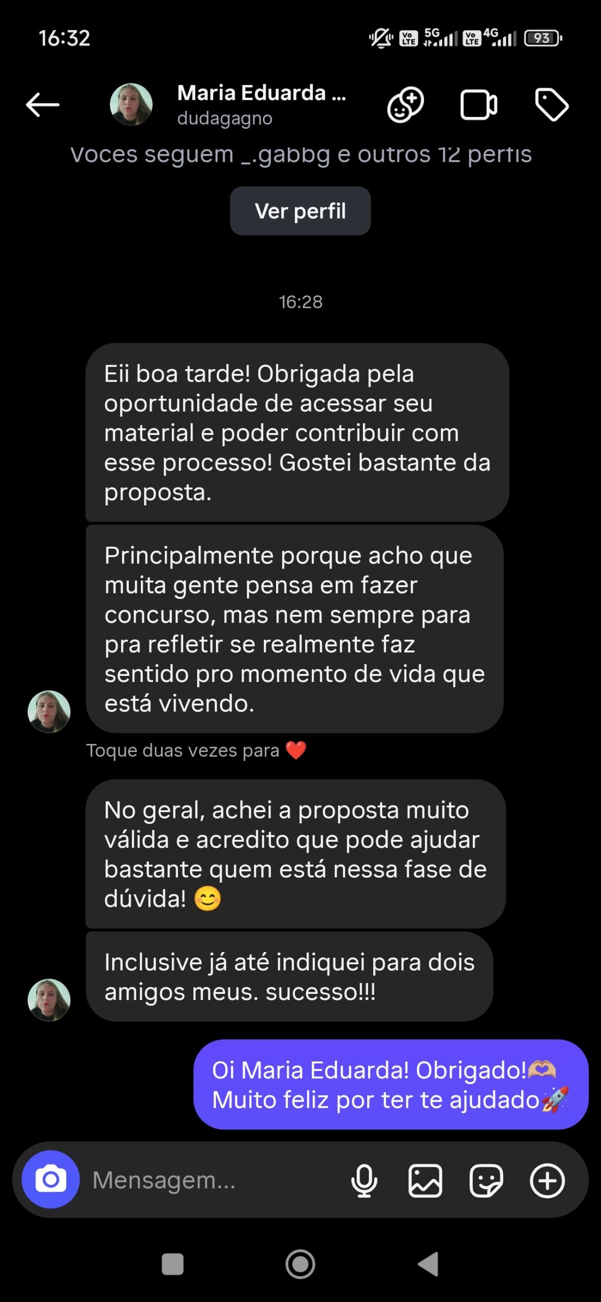 Print de depoimento