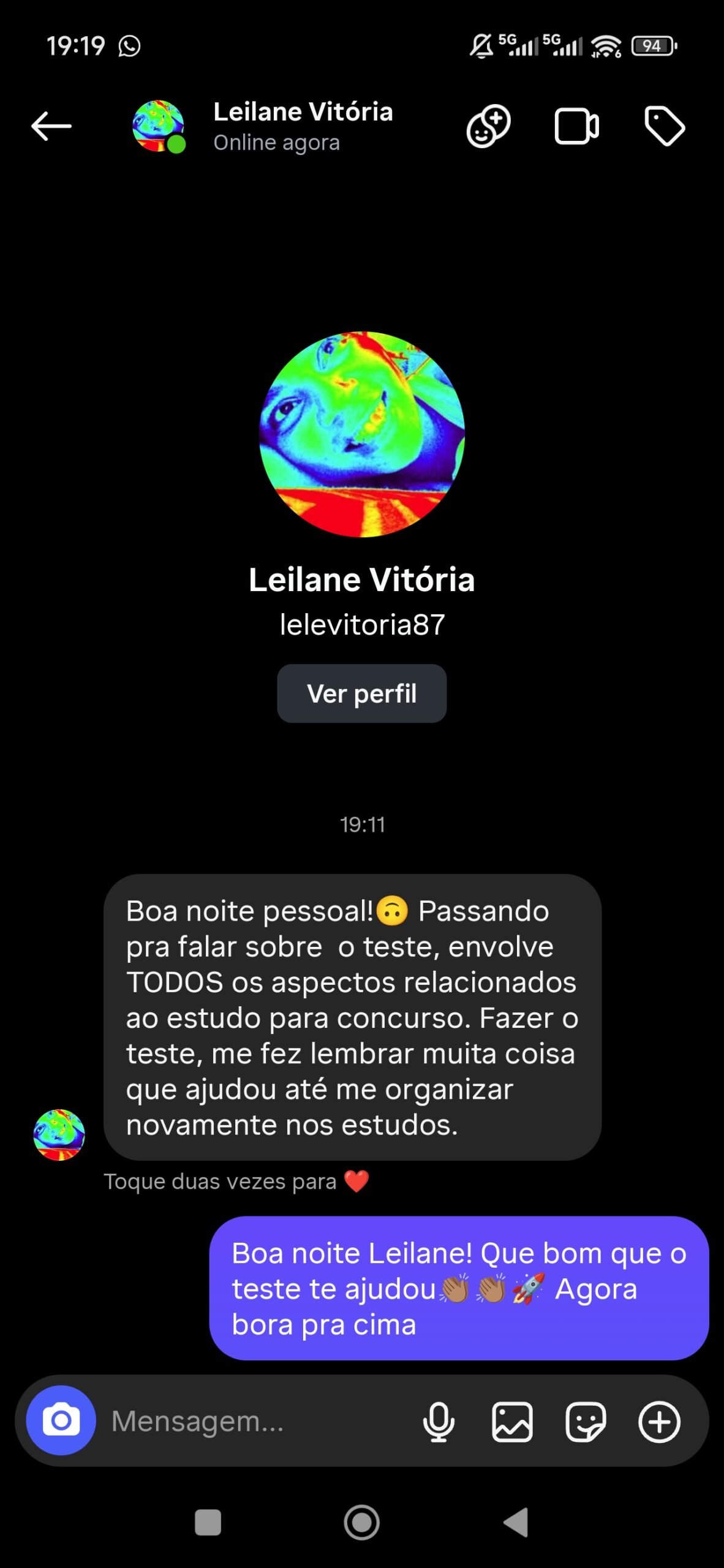 Print de depoimento