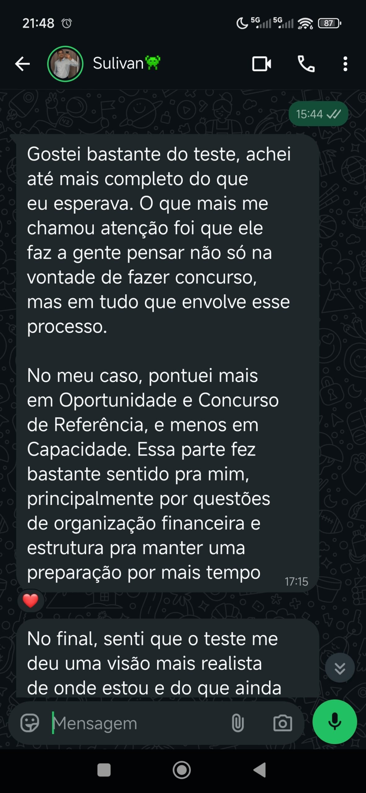 Print de depoimento, parte 1
