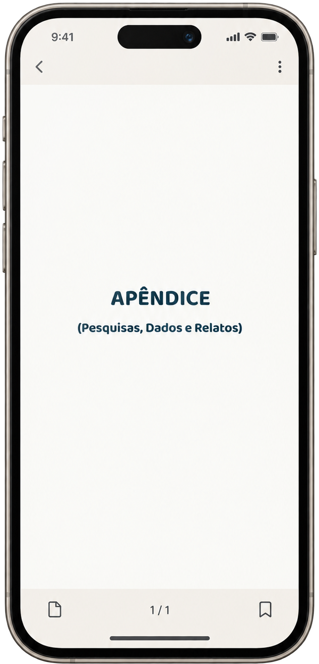 Apêndice de Fundamentação aberto em um celular